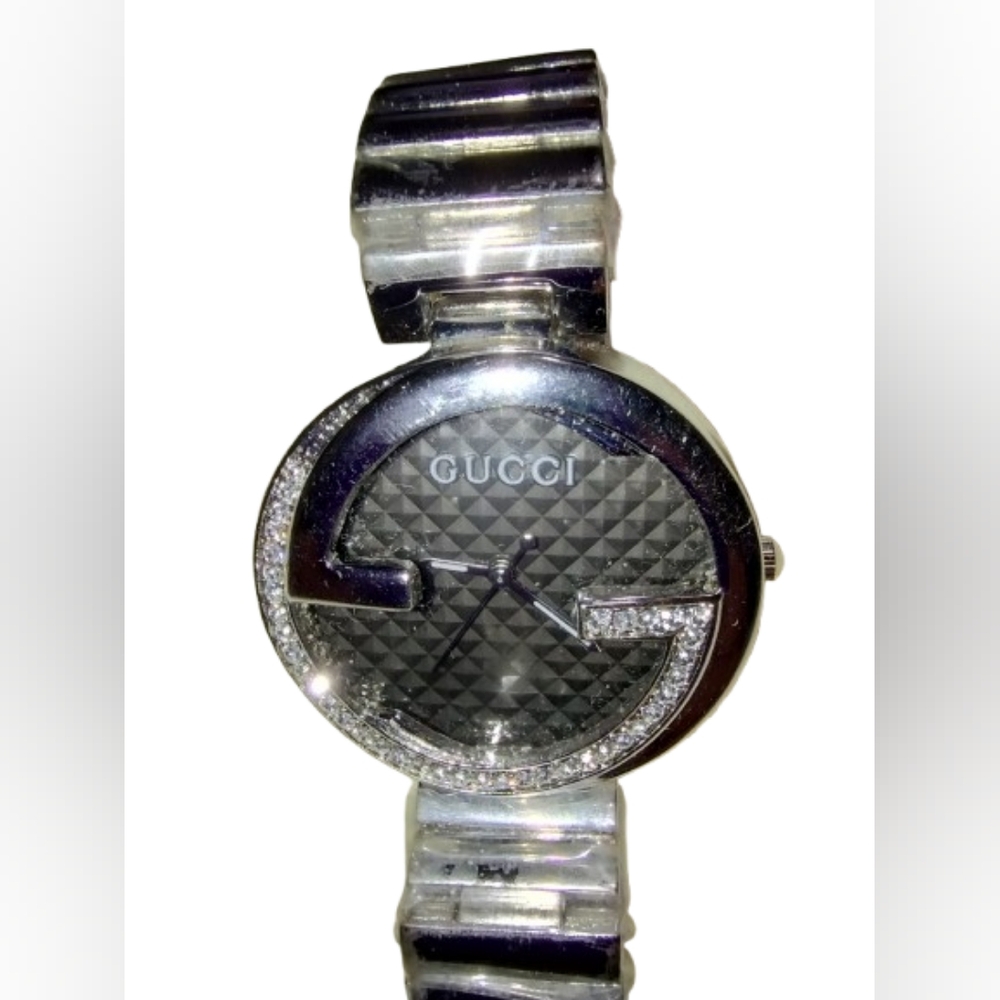 Women's Gucci Watch, Black Bezel, Stones Around Face, Stainless Steel, #1699 #10 - Picture 2 of 16
